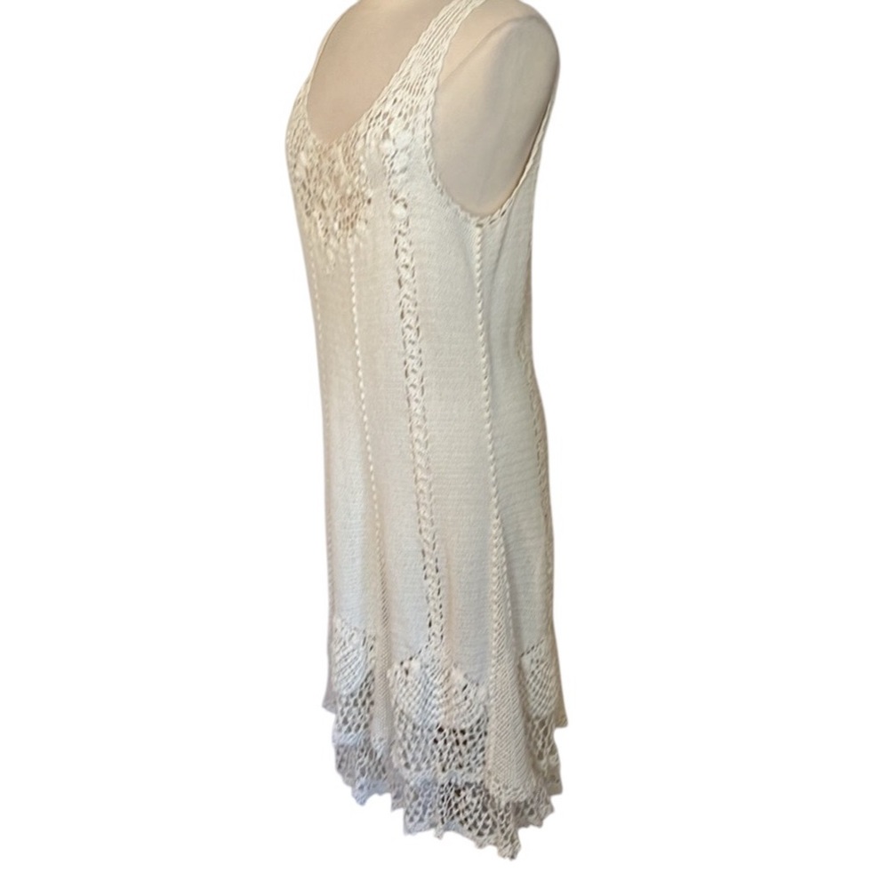 Polo Ralph Lauren Ivory Hand crafted Crochet Romantic Dress ruffle hem Size XL - Picture 5 of 17